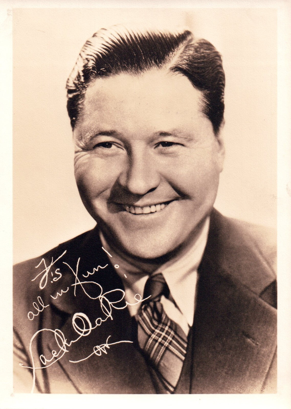 Jack Oakie Real Photo Hollywood Star Signed Autographed