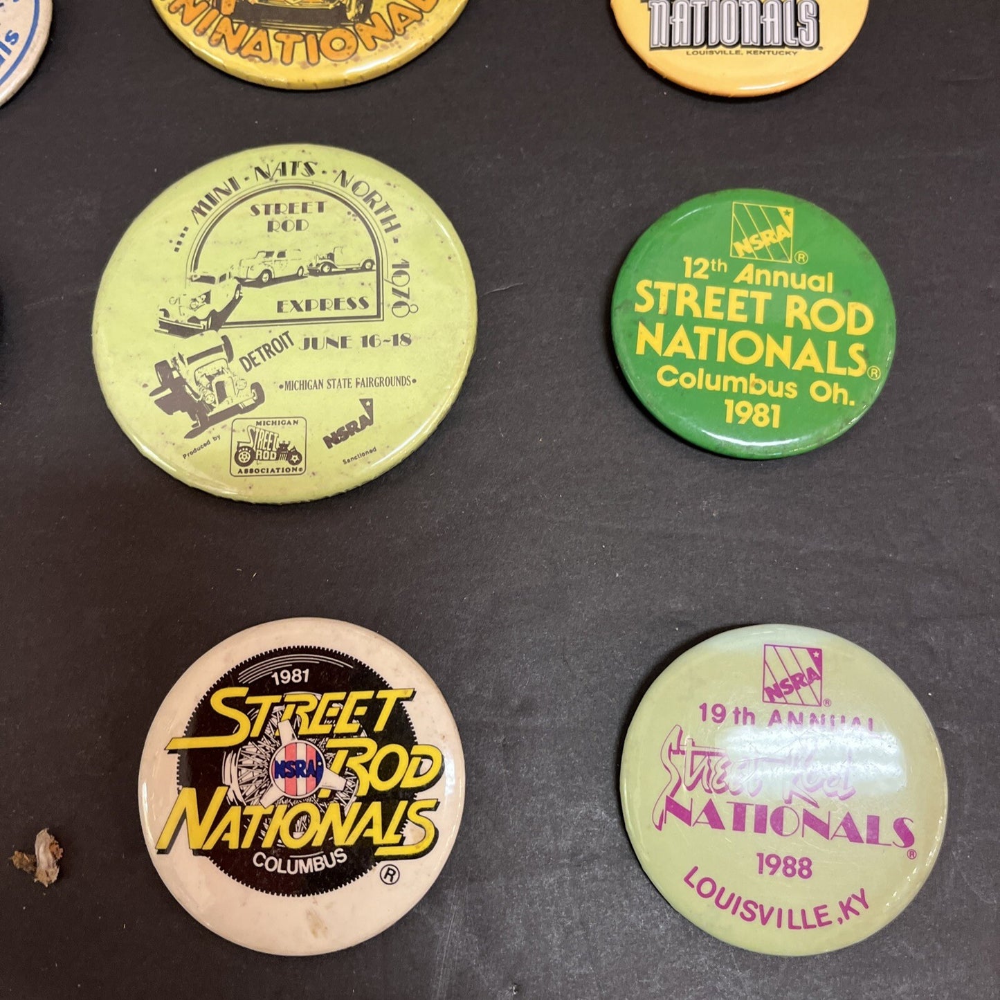 Street Rod/Mini Nationals Street Rod collection of 9 buttons