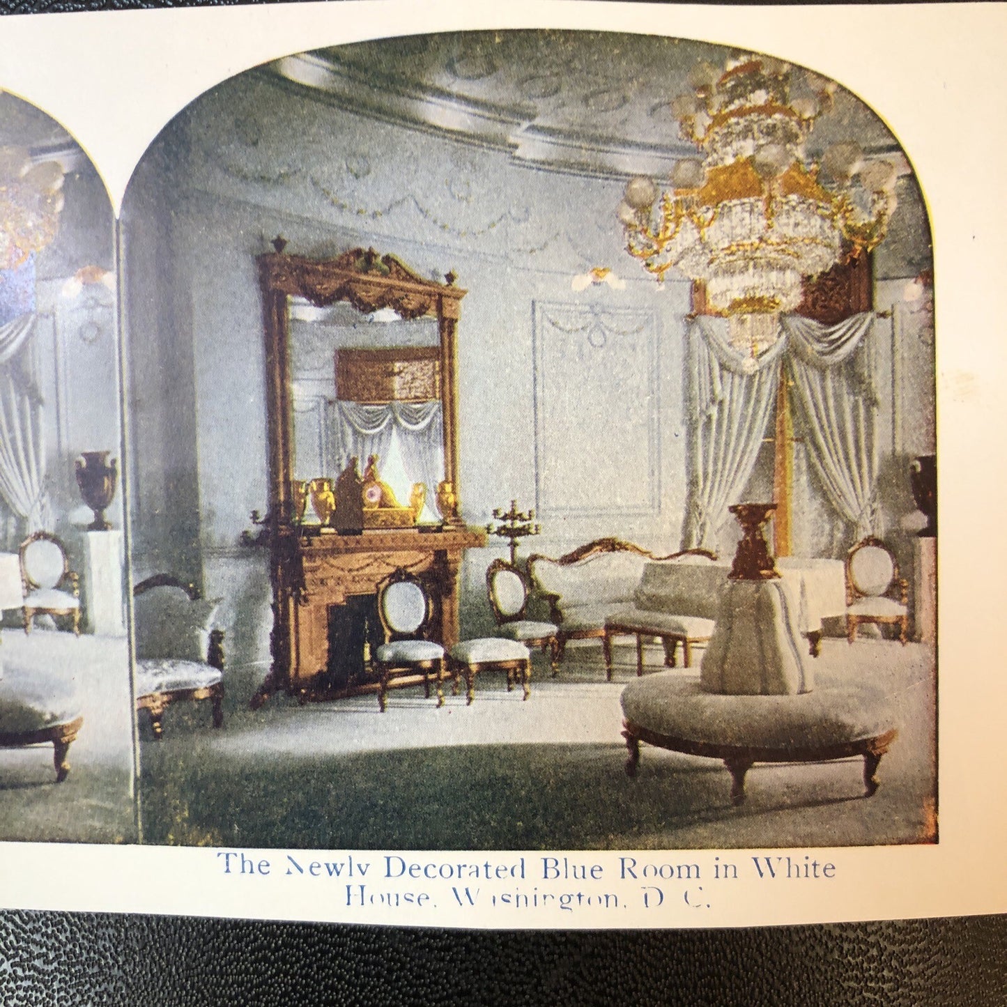 RARE Stereoview Paper Cards White House United States Capitol Blue Room Lot of 3
