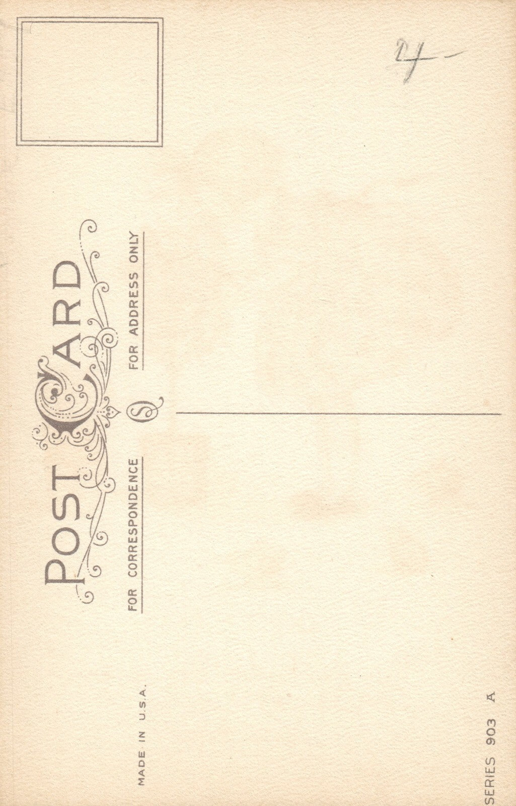 903A Gold Border Girl Smelling Pink Roses as Chicks Watch Behind Easter Postcard
