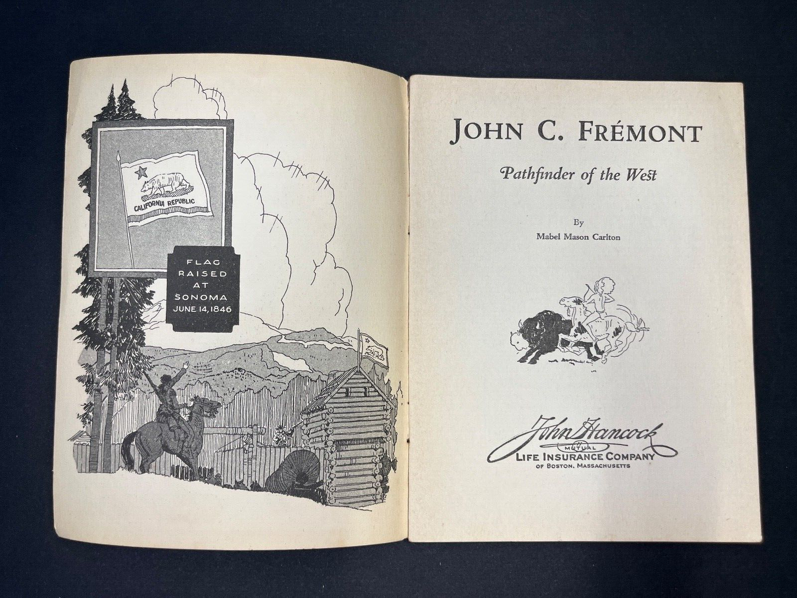 Vintage "John C. Fremont" John Hancock Life Insurance Ad Book