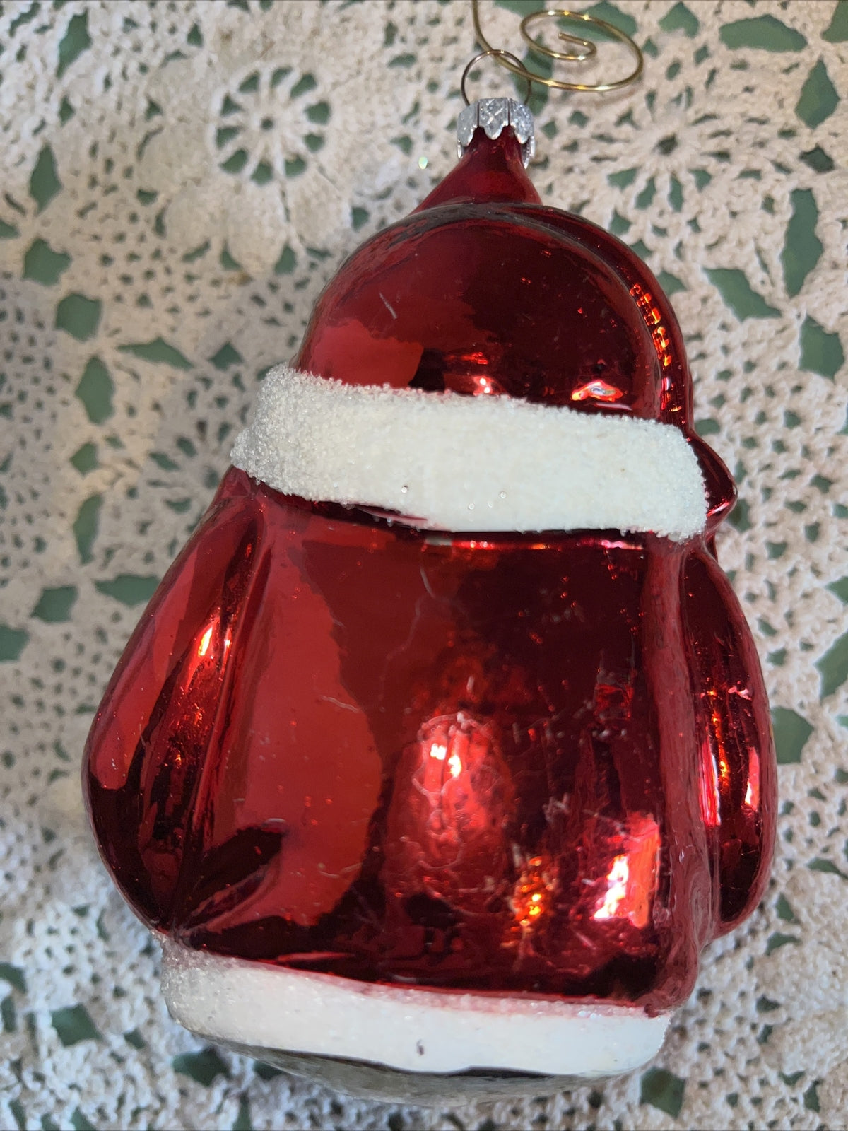 Vintage Santa Mercury Glass Christmas Ornament