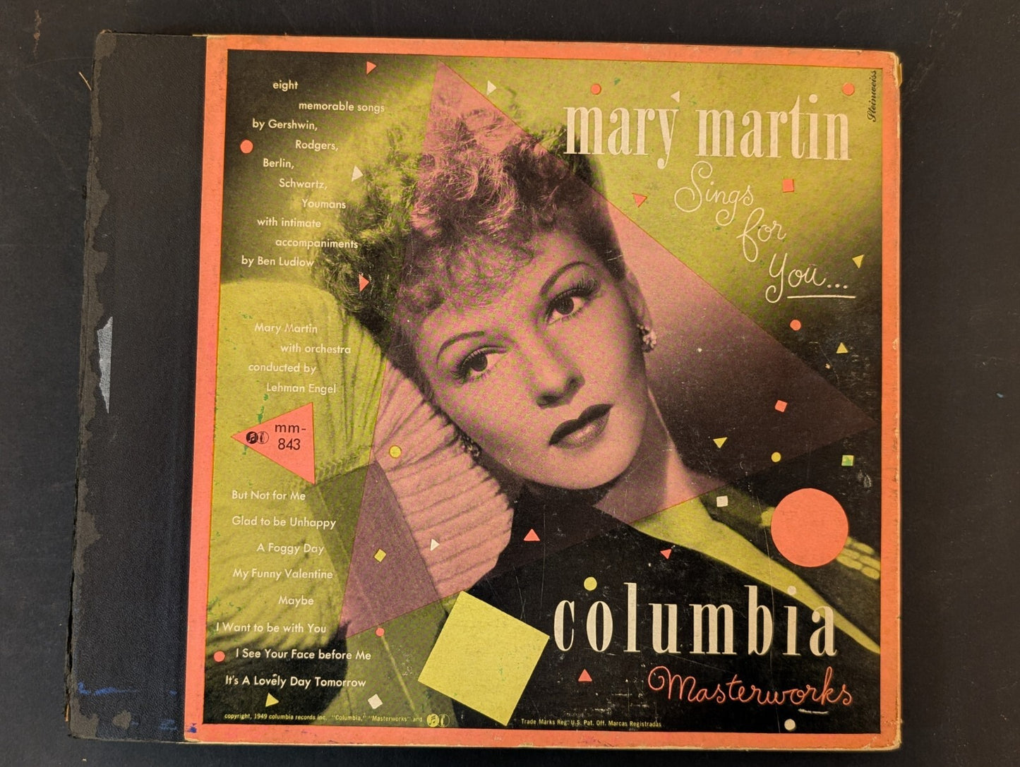 Mary Martin Sings For You Columbia Records Set MM-843 8 Memorable Songs 78 Album
