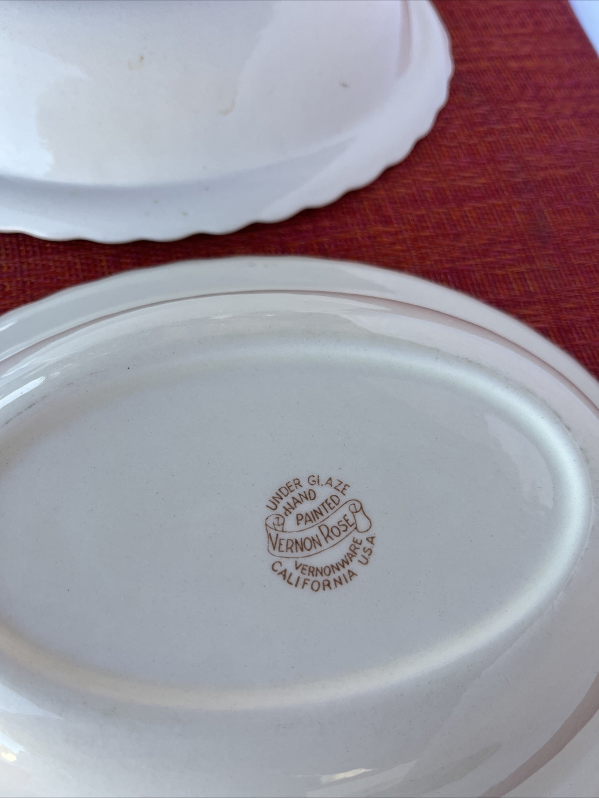 Vernonware Vernon Rose Yellow Oval Serving Bowls (2)