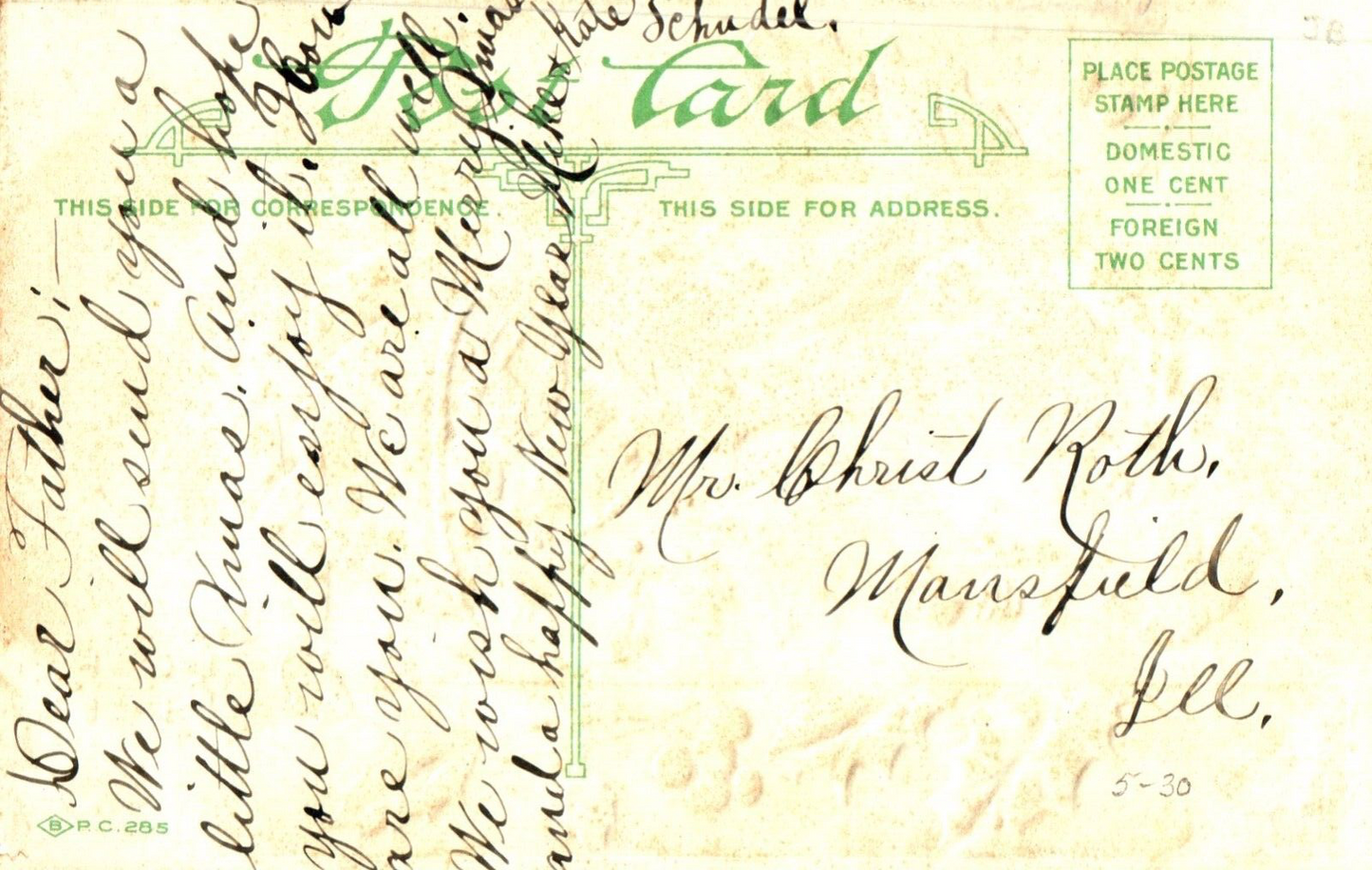 May You Be Blest This Christmastide With All Good Things Vintage Santa Postcard