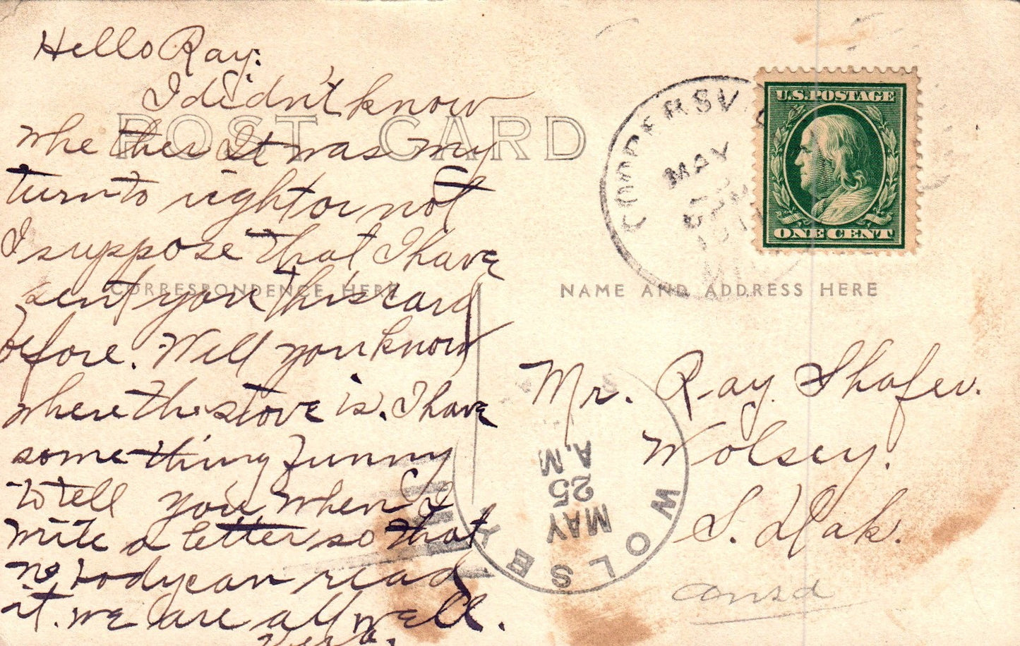 Real Photo of Madison Street in Coopersville MI Michigan Postcard