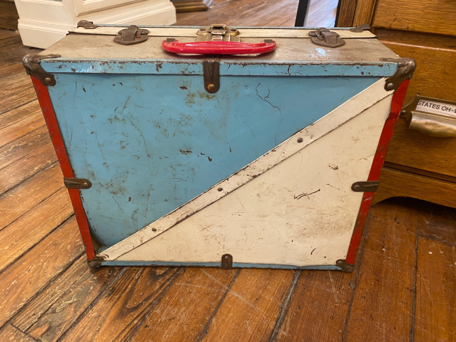 Vintage Roller Skate Ware Bros Black Leather Roller Skates Wood Wheels Box case