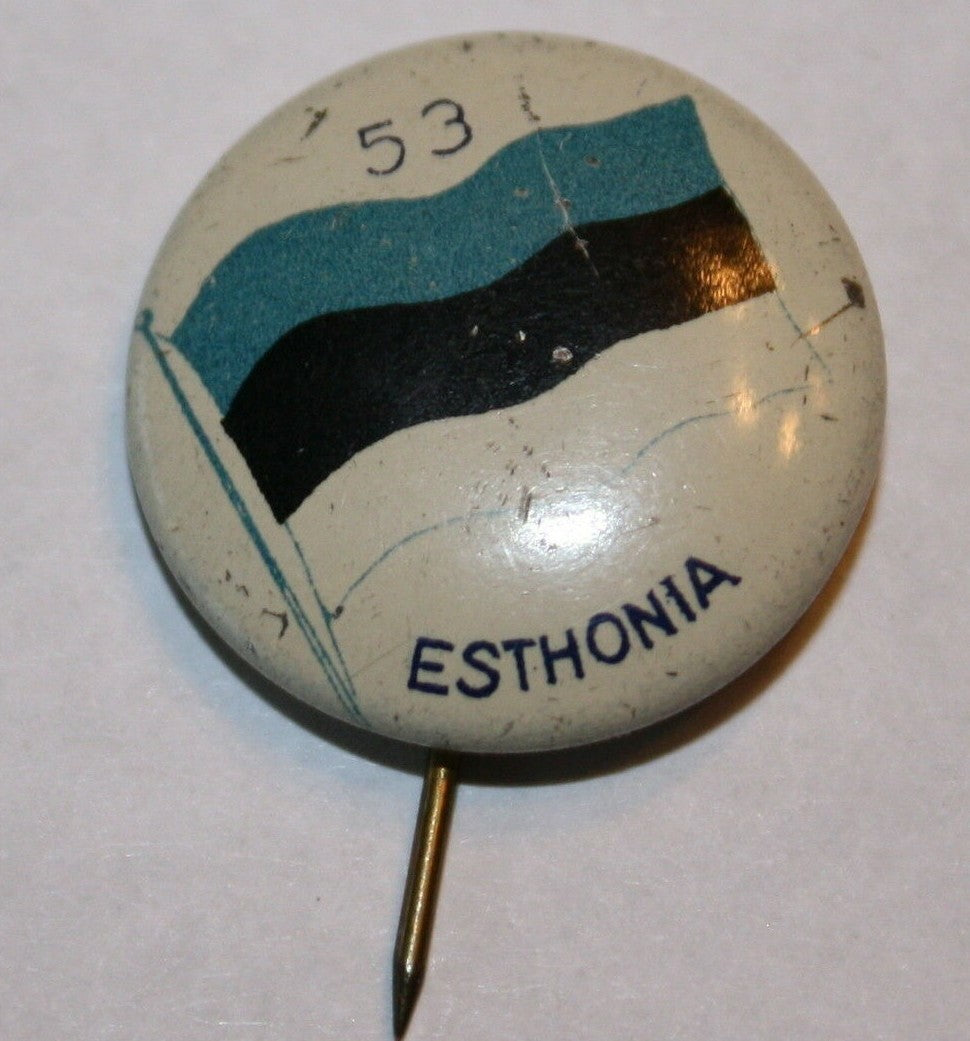 Esthonia 3/4" Litho Patriotic Flag Pin  #53