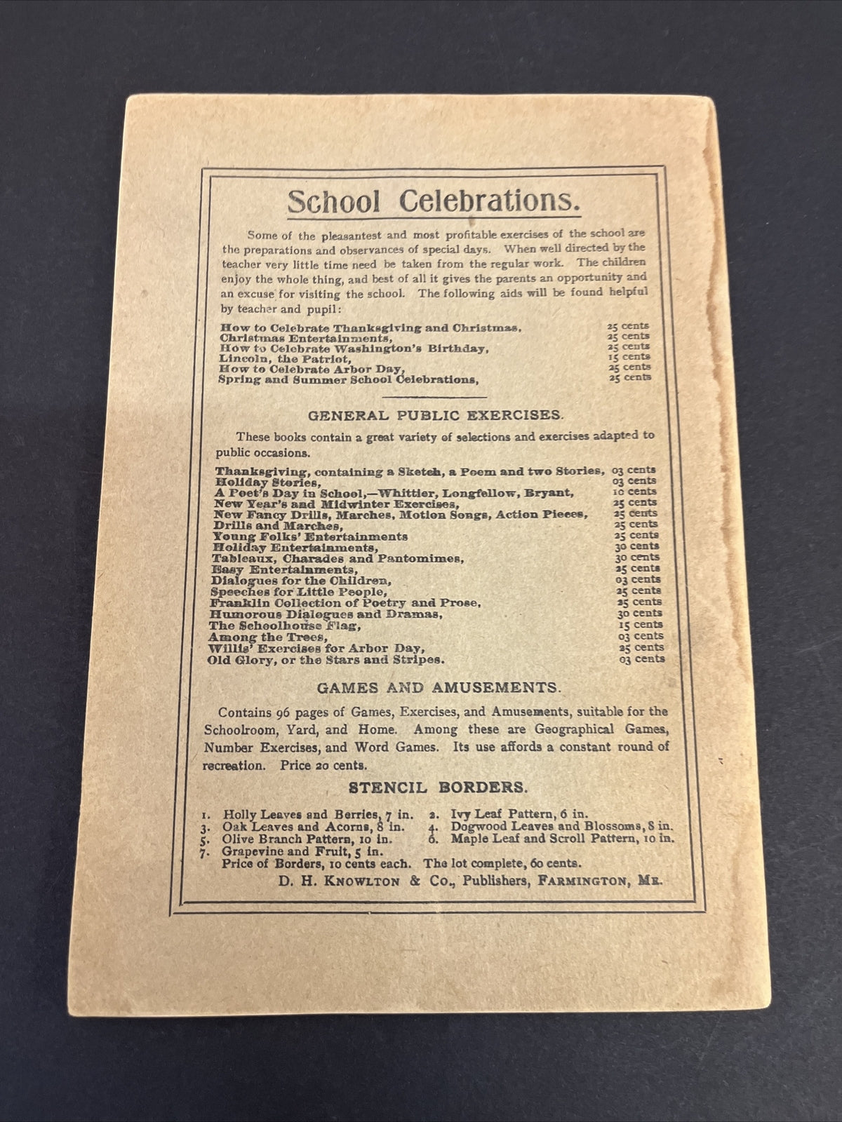 Vintage 1905 Our Little People Library "Stories from Mrs. Stowe" 