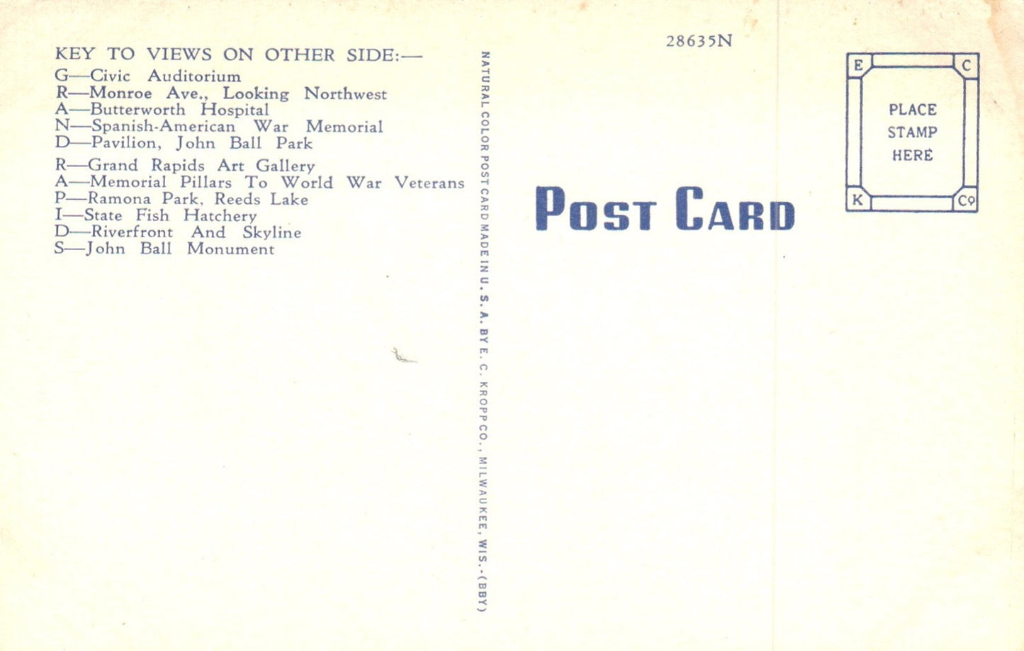 Large Letter Grand Rapids Michigan "Furniture Center of the World" MI Postcard