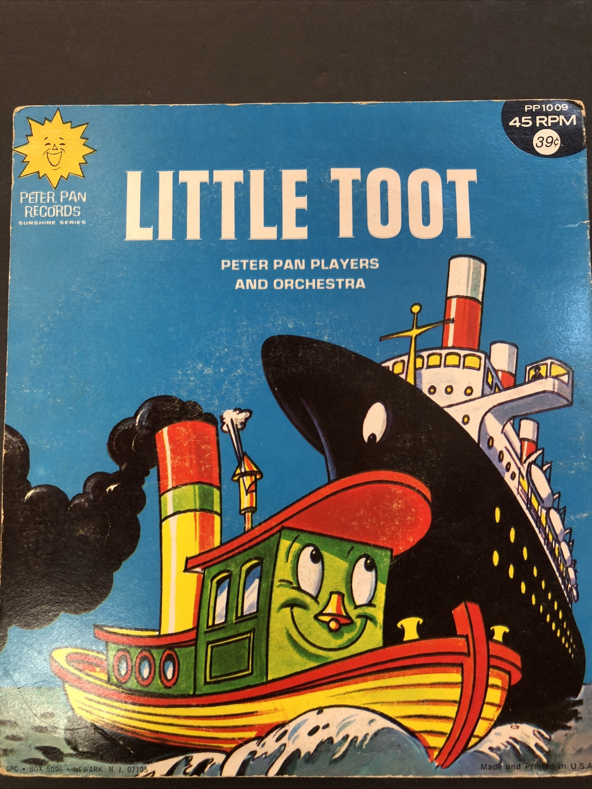 Little Toot tug boat 45 RPM Record PETER PAN Records PP1009
