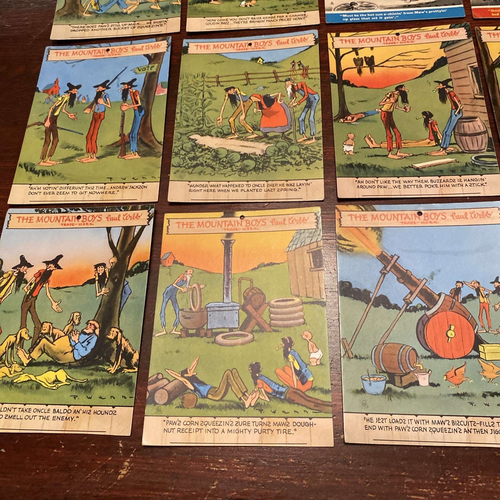 17 Vintage The Mountain Boys Paul Webb Caricatured Cartoon Comic Ink Blotter