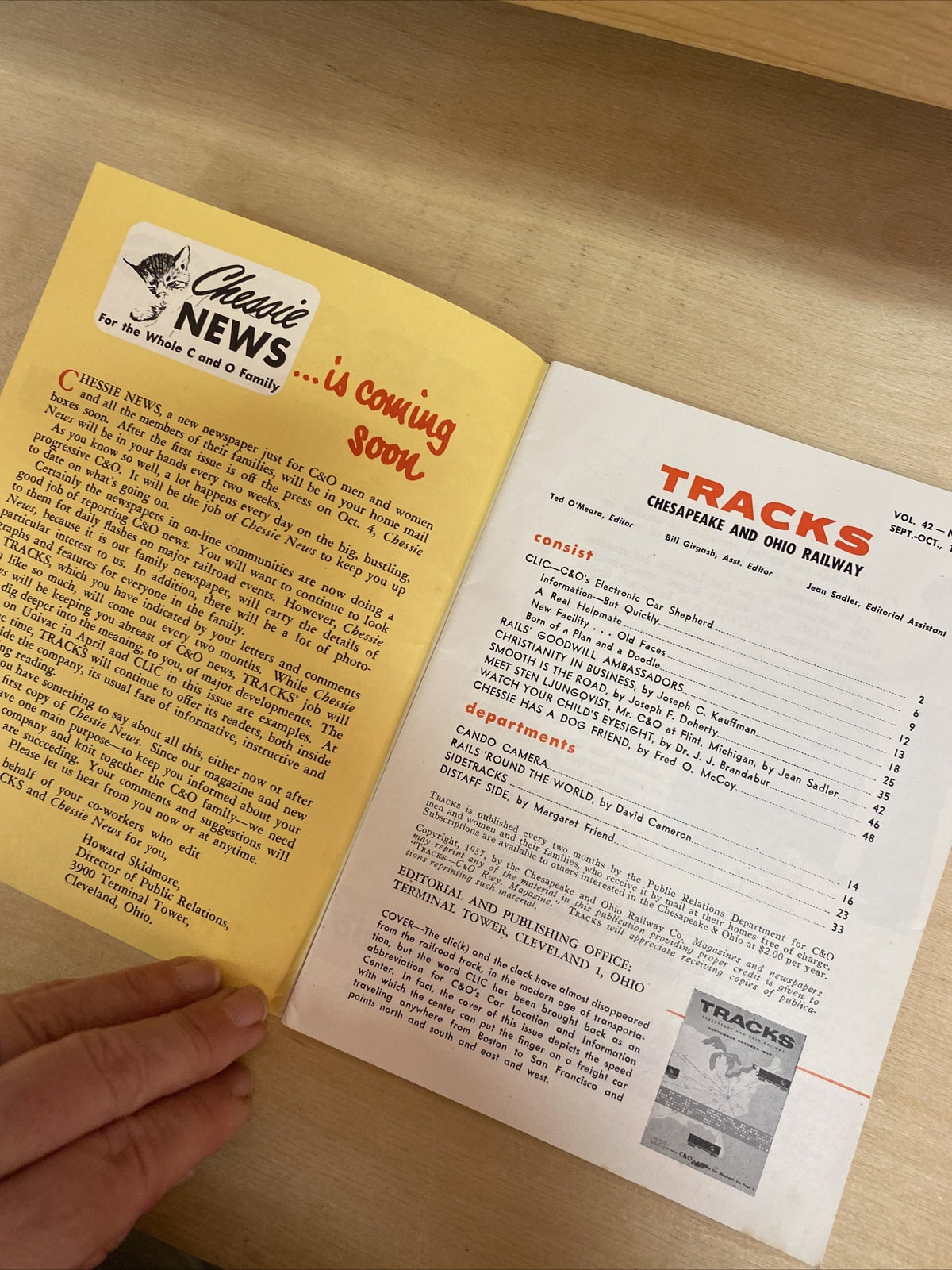 September October 1957 TRACKS MAGAZINE CHESAPEAKE & OHIO RAILROAD RR TRAINS  