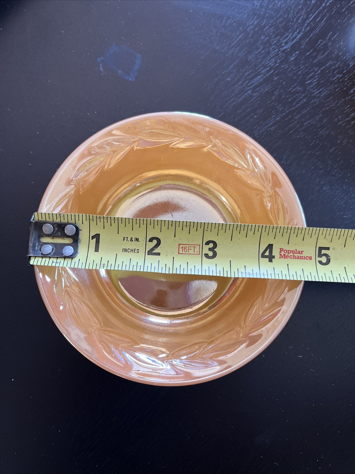 Fire King Peach Lustre Fruit Berry Bowl Laurel Leaf Anchor Hocking EUC (2)