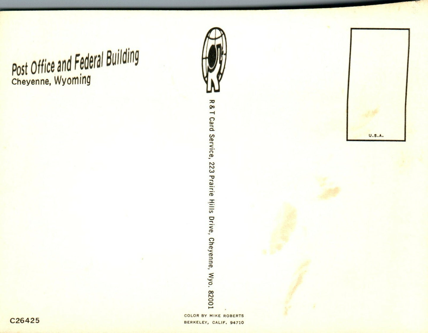 Post Office and Federal Building Cheyenne   Wyoming WY Postcard