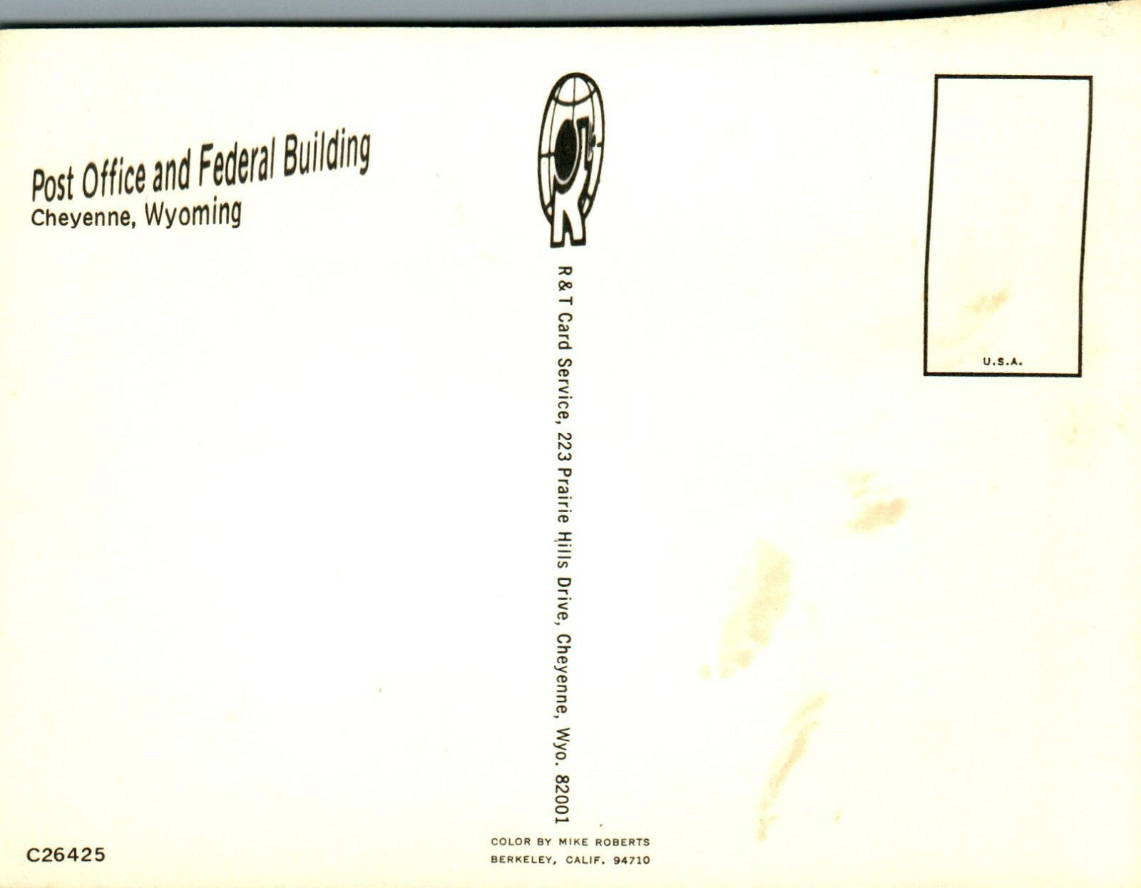 Post Office and Federal Building Cheyenne   Wyoming WY Postcard