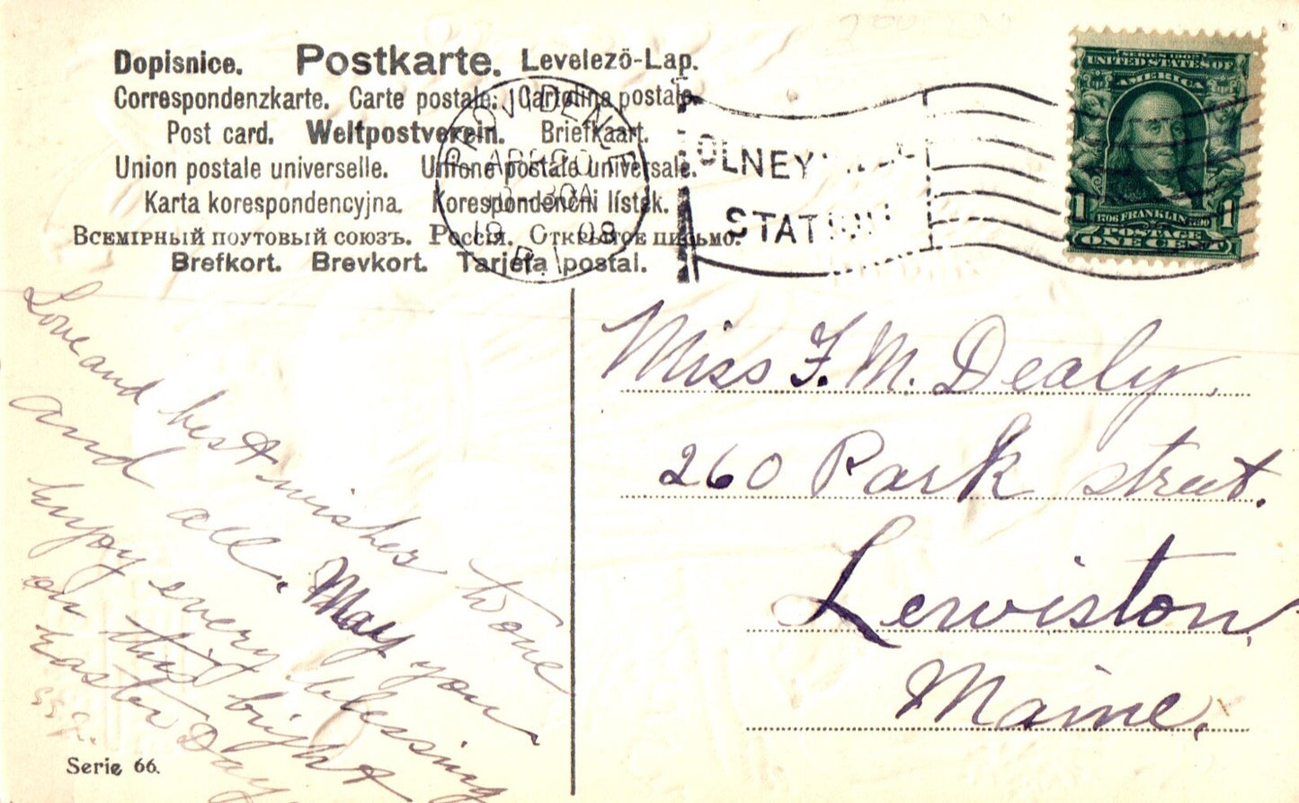 Easter Greetings Angel with Lamb Gold Gilt Vintage Easter Postcard