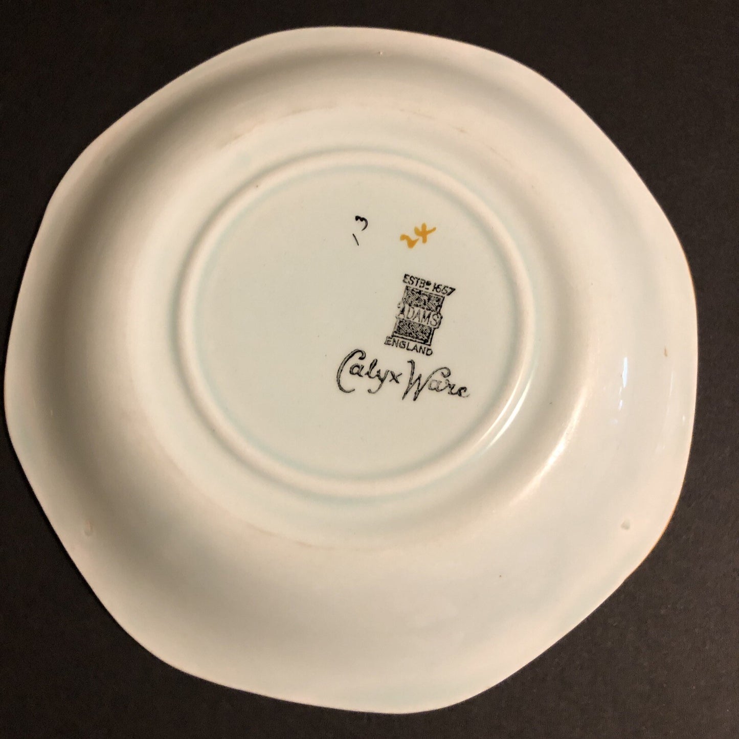 Calyx Ware Floral Oriental Pattern Saucer Pinks & Greens  Adams England