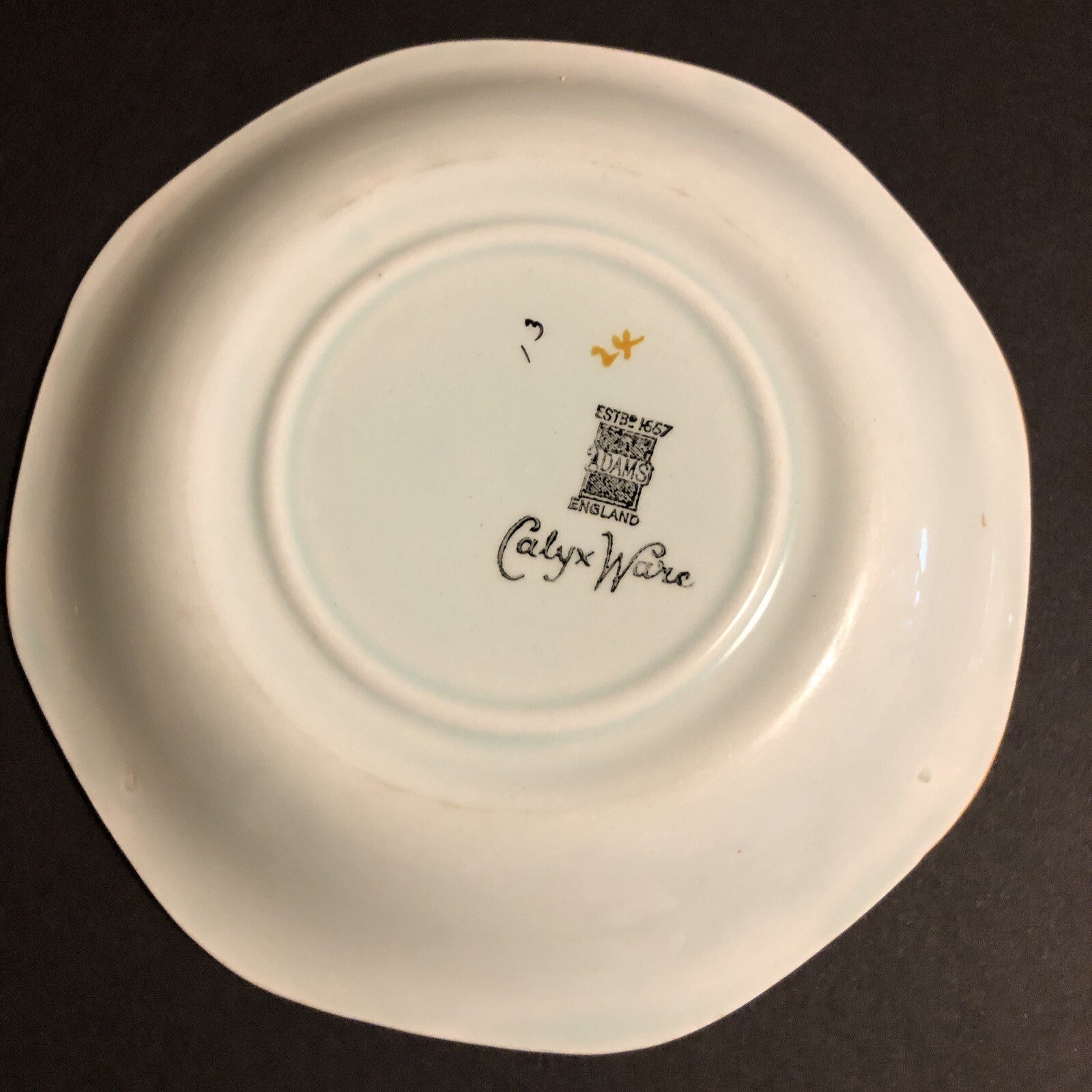 Calyx Ware Floral Oriental Pattern Saucer Pinks & Greens  Adams England