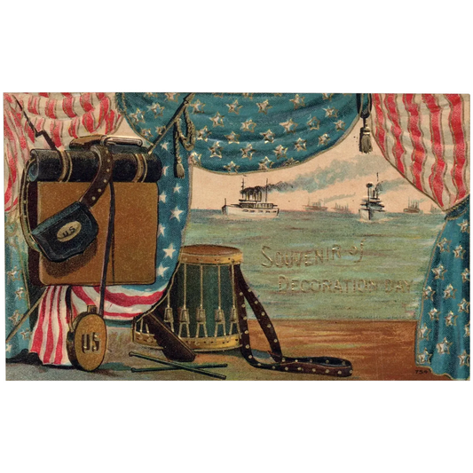 Souvenir of Decoration Day Vintage Patriotic Postcard