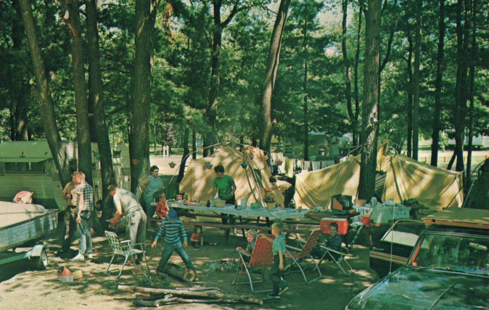 Lake Antoine Trailer Park Iron Mountain Michigan Mich MI Postcard