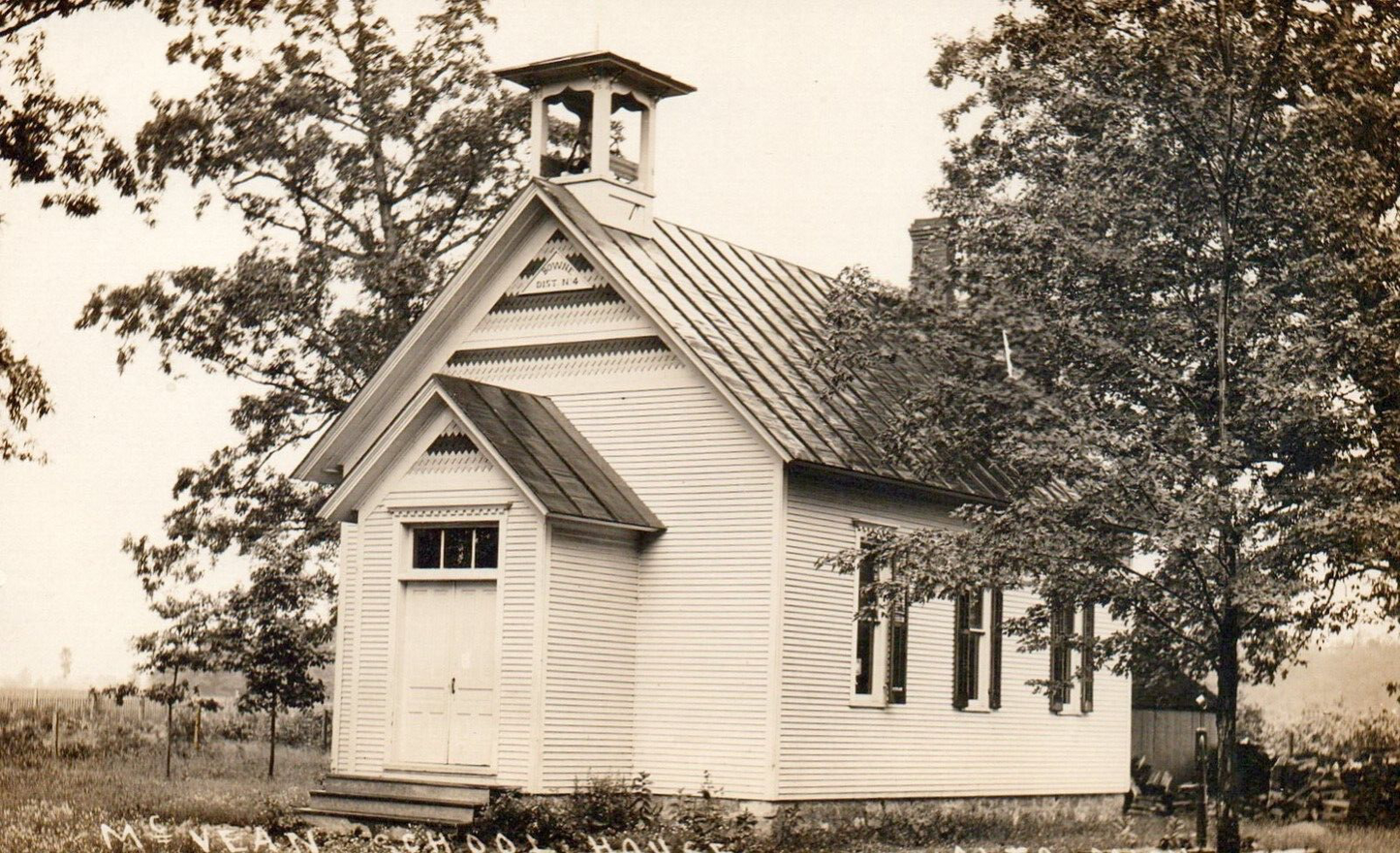Real Photo of the McVean School House in Alto Michigan Postcard