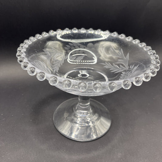 Imperial Glass Candlewick Etched Bowl with Pedestal