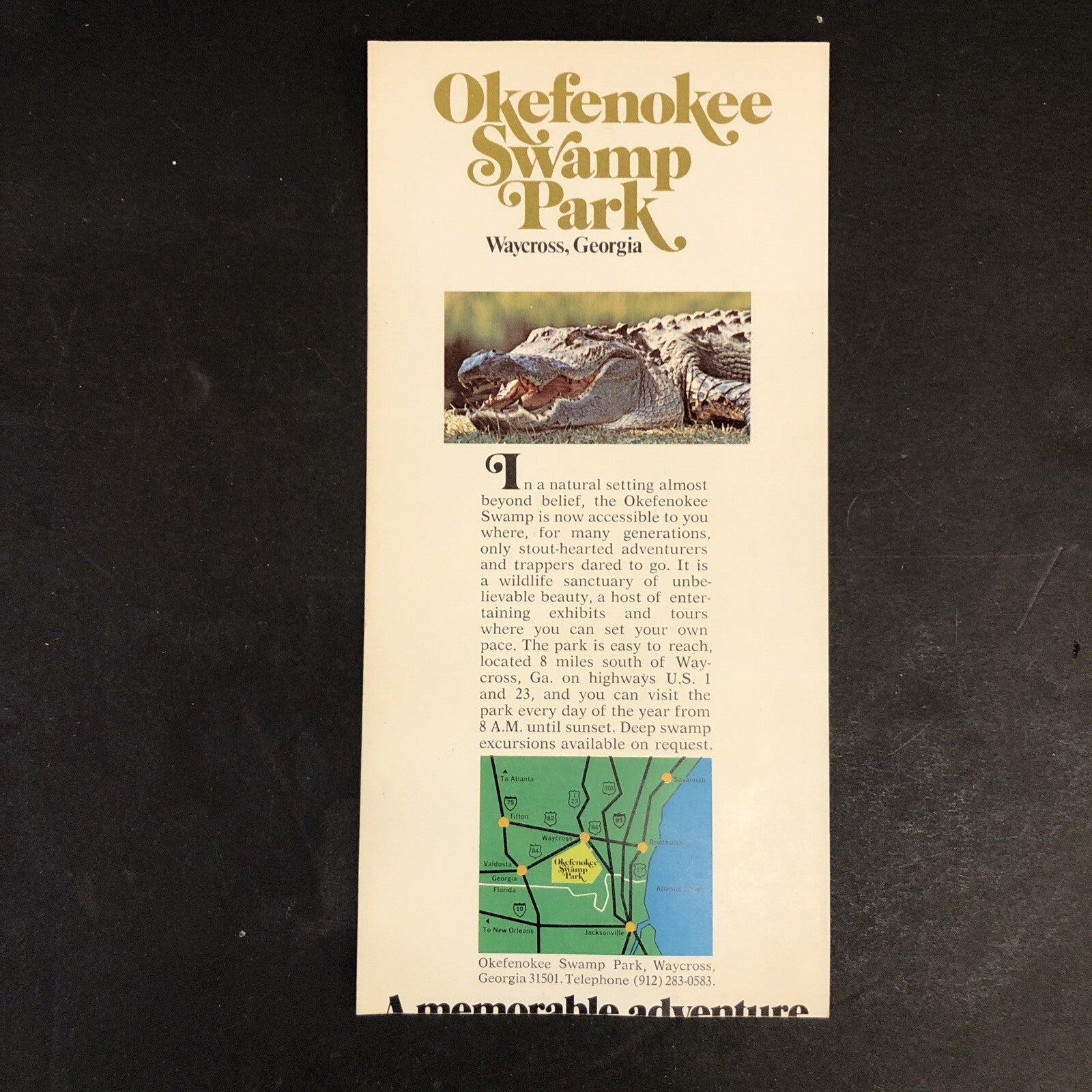 Okefenokee National Wildlife Refuge Travel Brochure Folkston Georgia 4 Fold