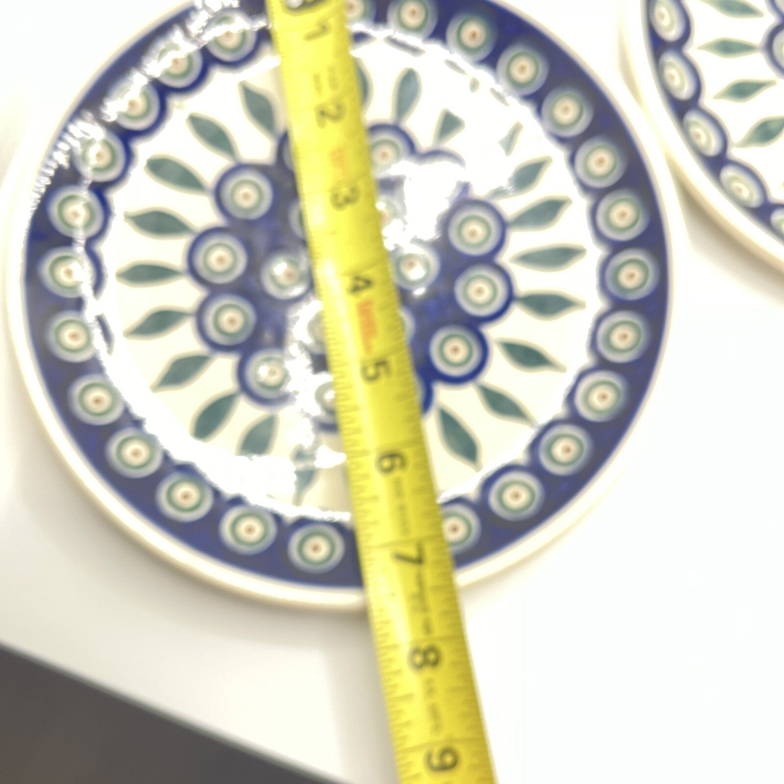 2x-Polish Pottery Plates Boleslawiec Handmade Vintage Marked 7.5 Inch