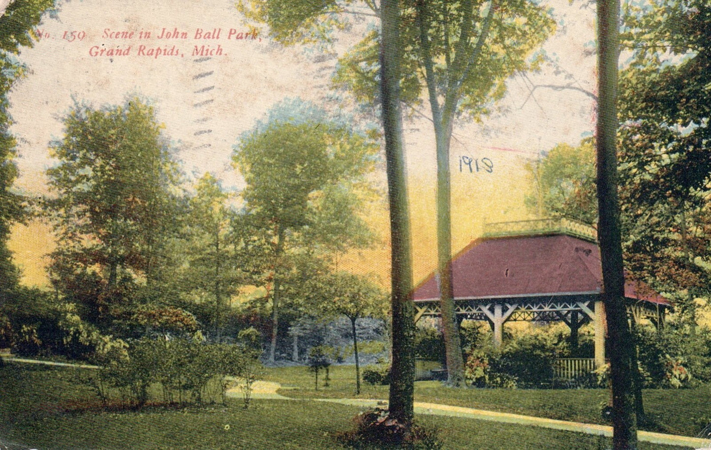 Scene in John Ball Park in Grand Rapids MI MICH MICHIGAN Postcard