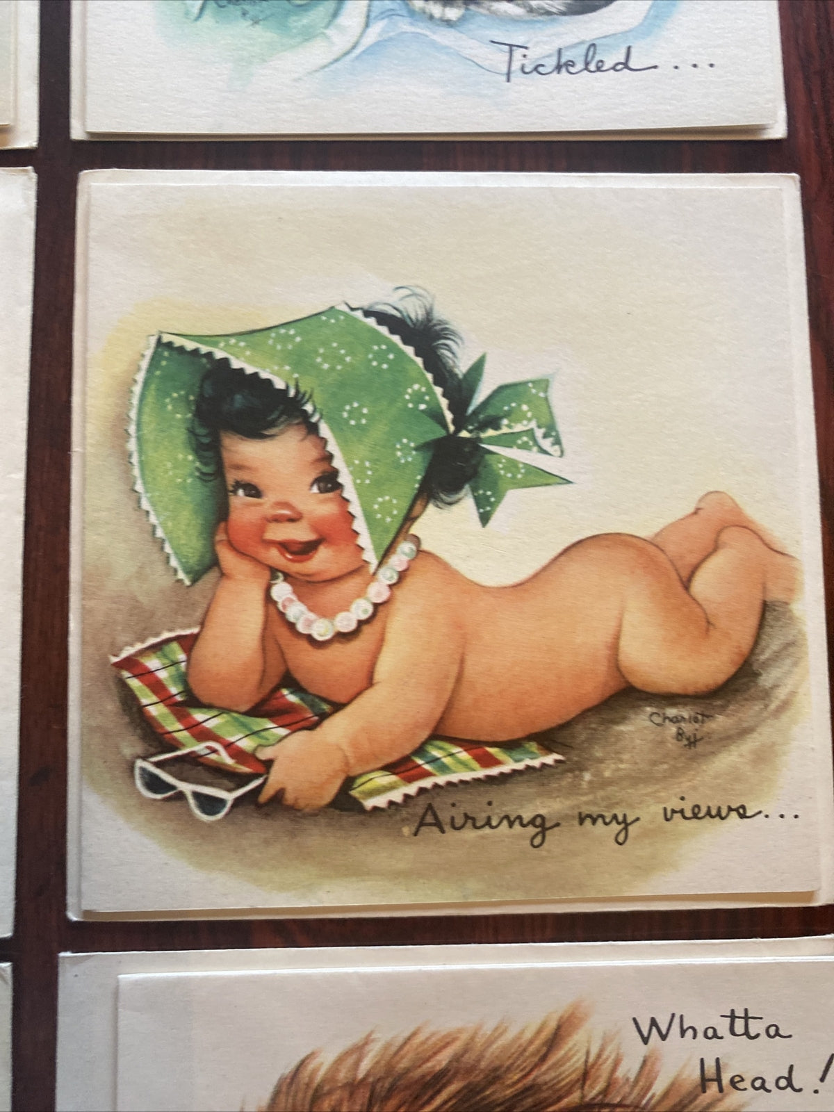 Vintage Artist Signed Charlot Byi  Greeting Card Lot of 7 children Babies