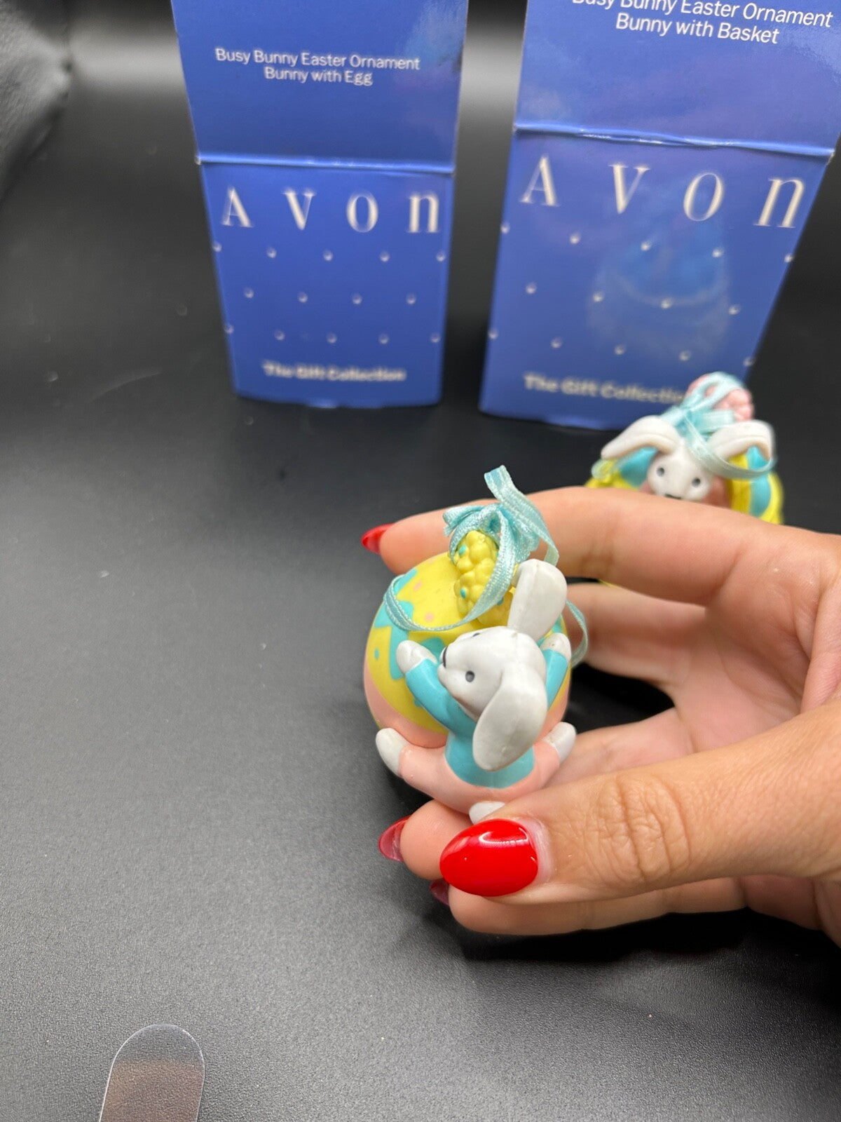 NEW Vintage AVON Busy Bunny Easter Ornament, Bunny with Basket and watering can!