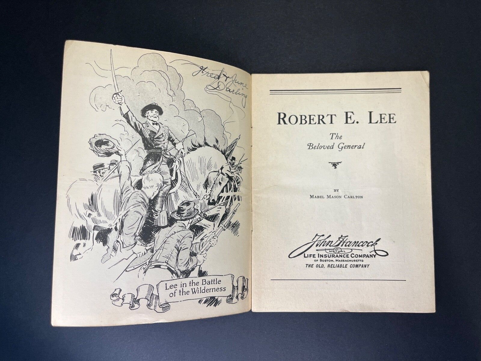 Vintage Robert E. Lee "The Beloved General" John Hancock Life Insurance Ad Book