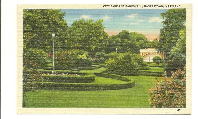 City Park and Bandshell Hagerstown Maryland MD Postcard