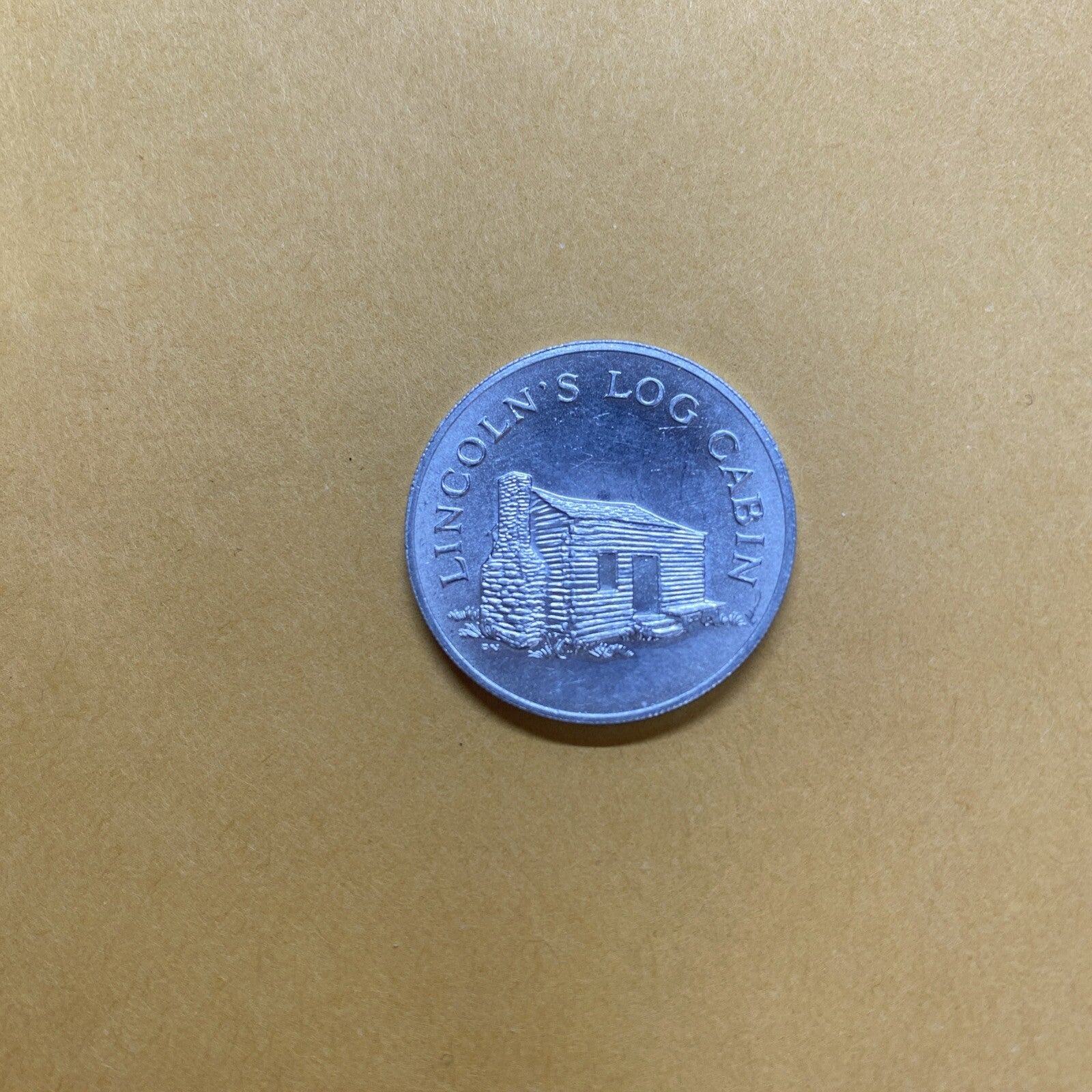 Vtg Lincoln's Log Cabin Sunoco Oil Commemorative Token Landmarks America Line