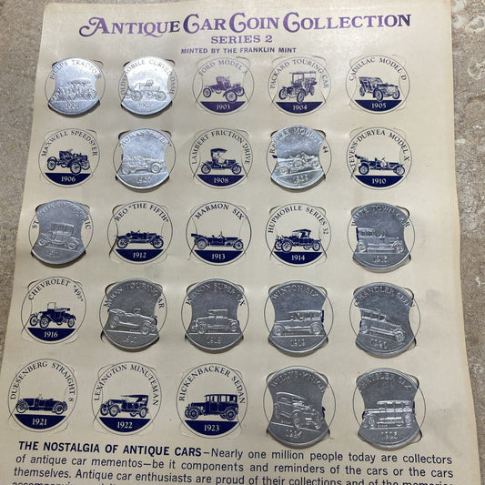 Vintage Series 2 Cars Lot Sunoco Oil Commemorative Token Landmarks America Line