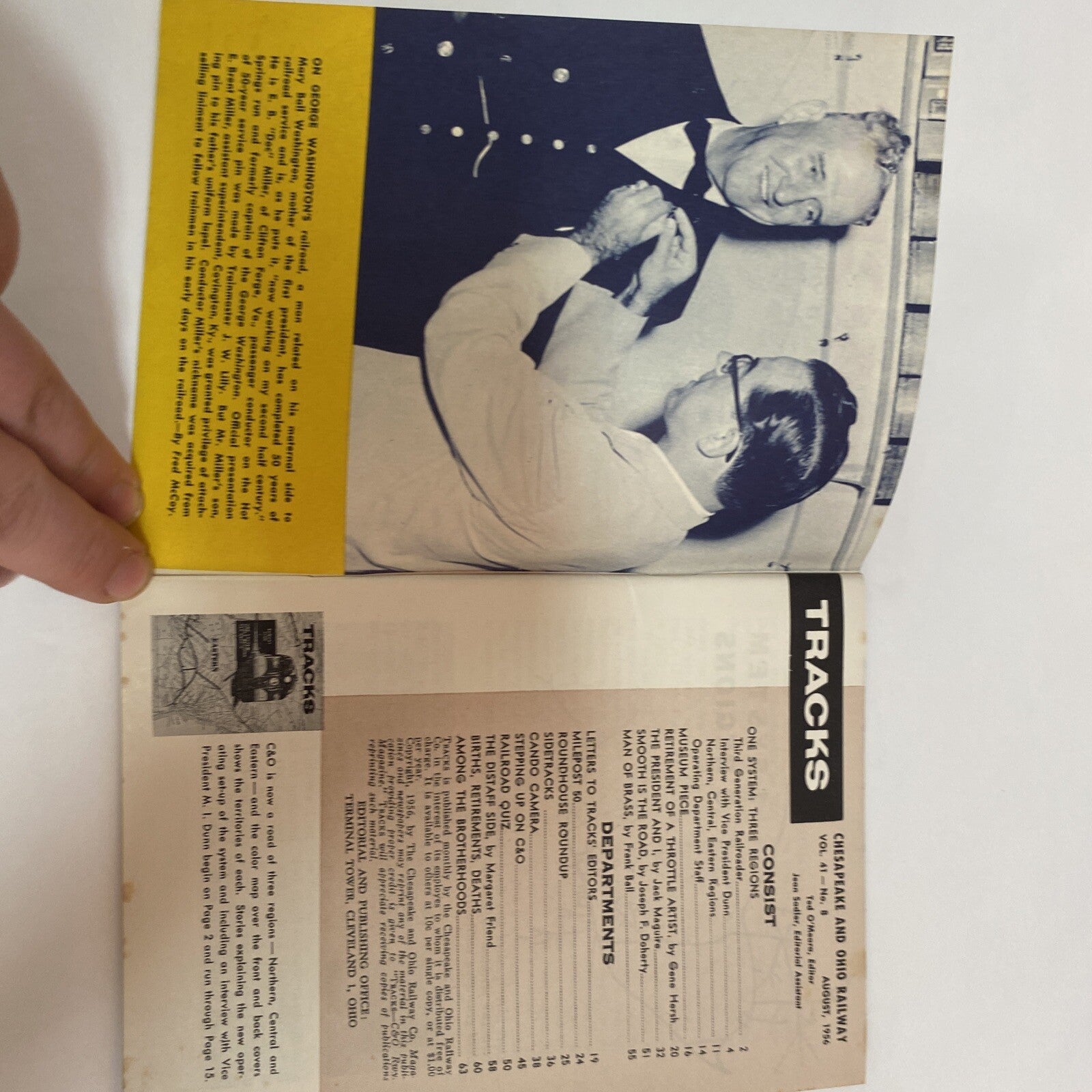 August 1956 TRACKS MAGAZINE CHESAPEAKE & OHIO RAILROAD RR TRAINS  