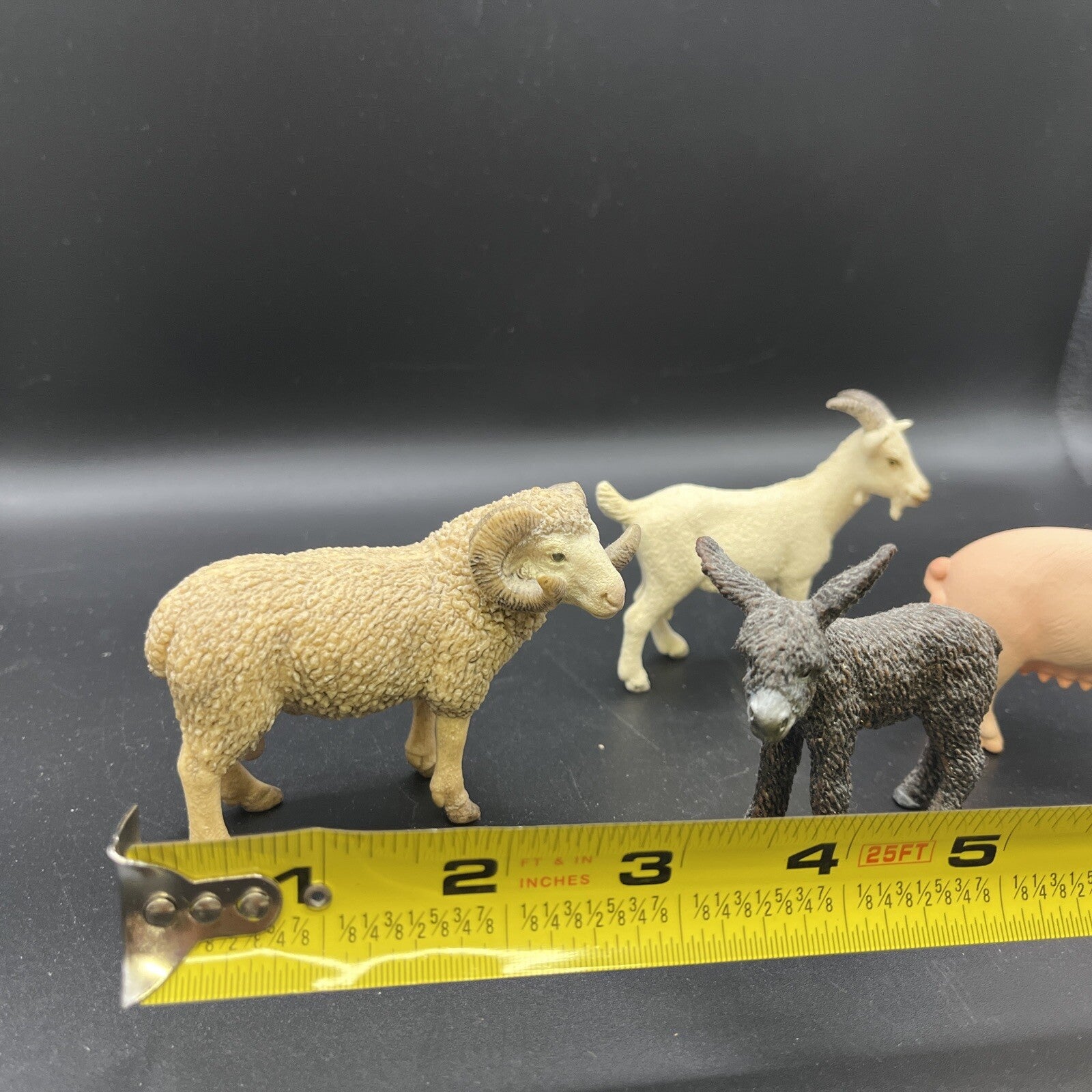 Schiech Animal Figurines.  Pig, Lamb, Sheep & Goat