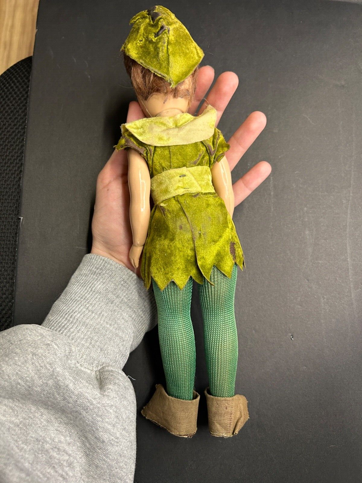 1950's Vintage Peter Pan Doll Blinking Eyes Arms and Legs That Move With Stand