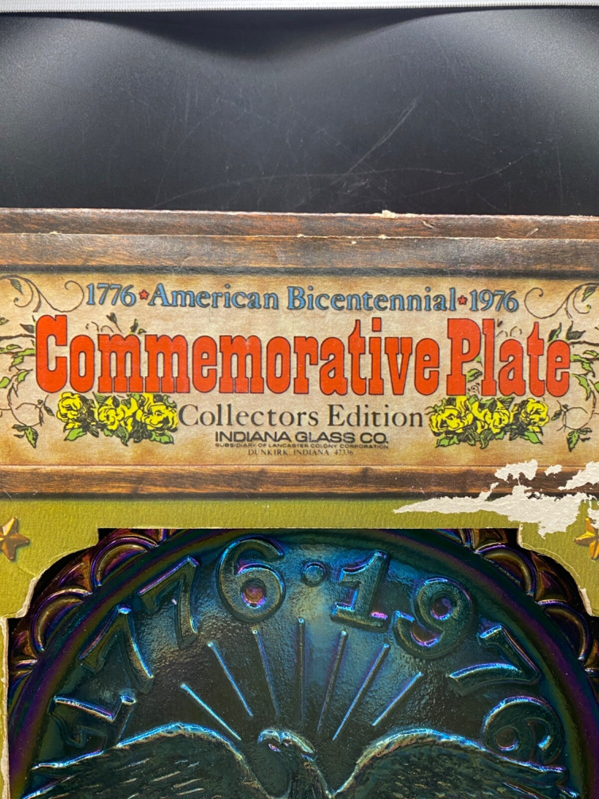 Commemorative Plate American Bicentennial 1776 - 1976 Eagle Indiana Glass Co.