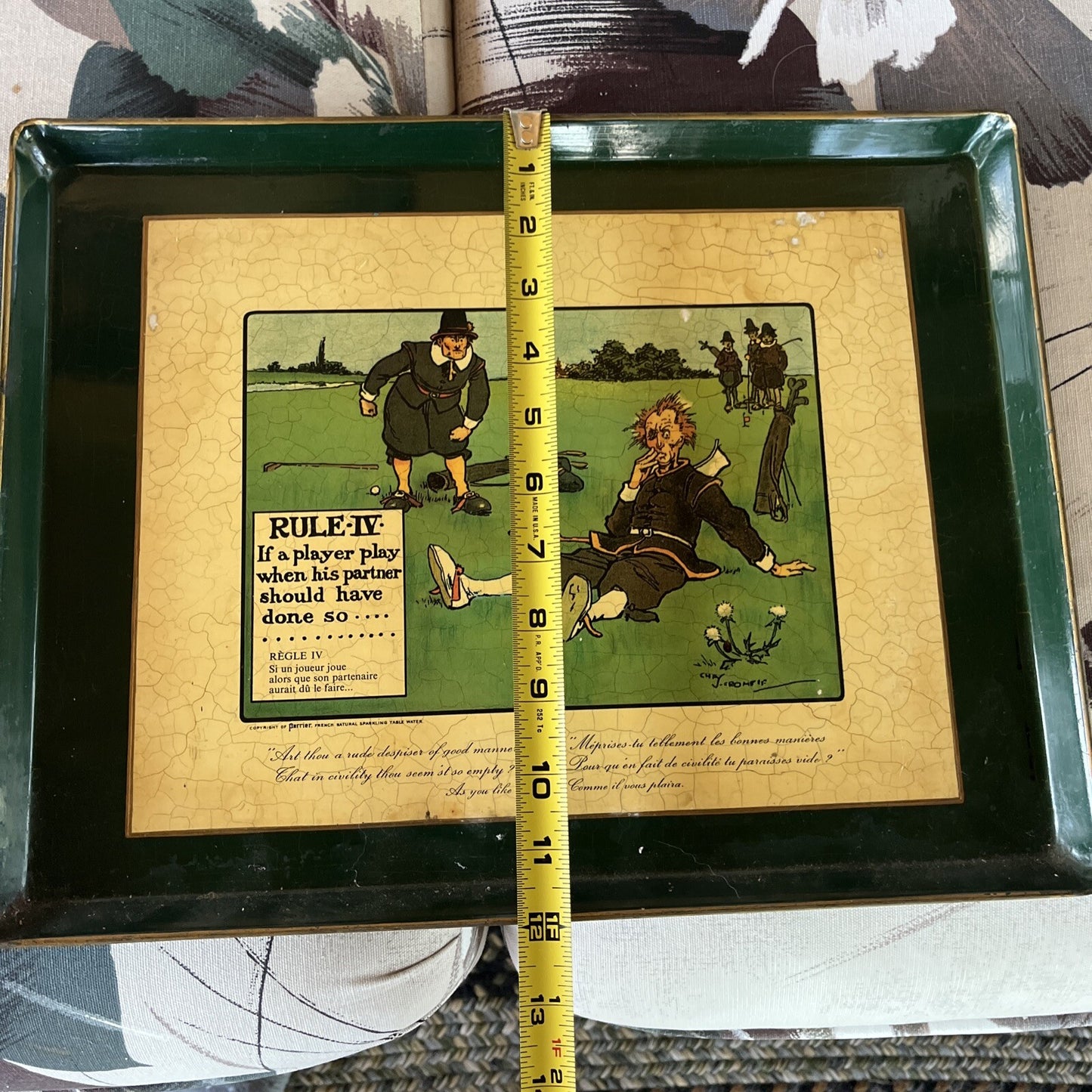 Vintage Print Rules of Golf, Charles Crombie, RULE IV