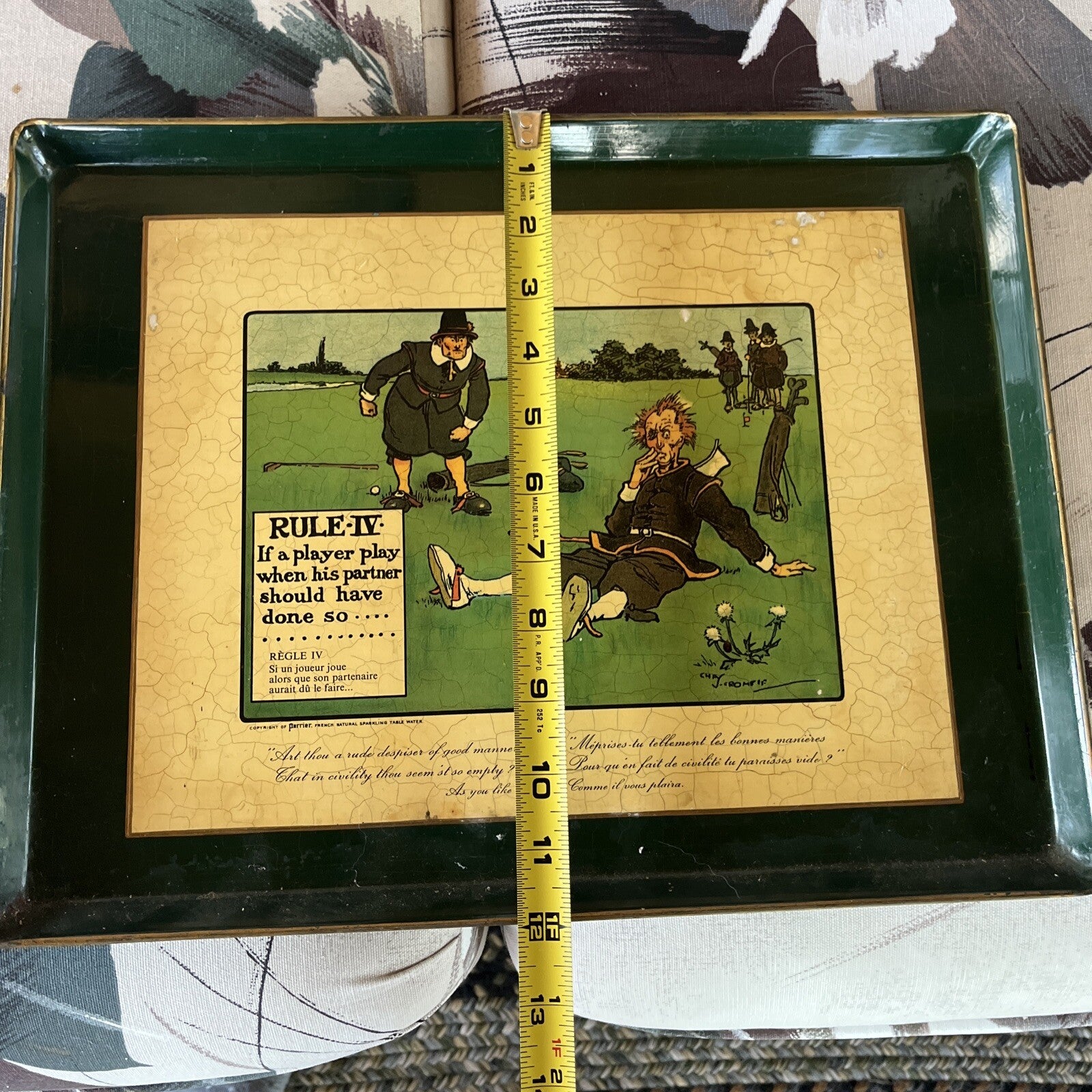 Vintage Print Rules of Golf, Charles Crombie, RULE IV