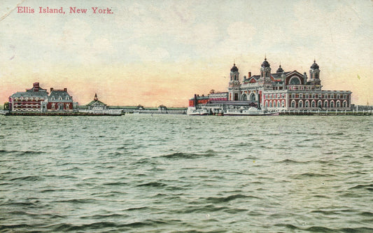 Ellis Island Water View NYC New York Postcard