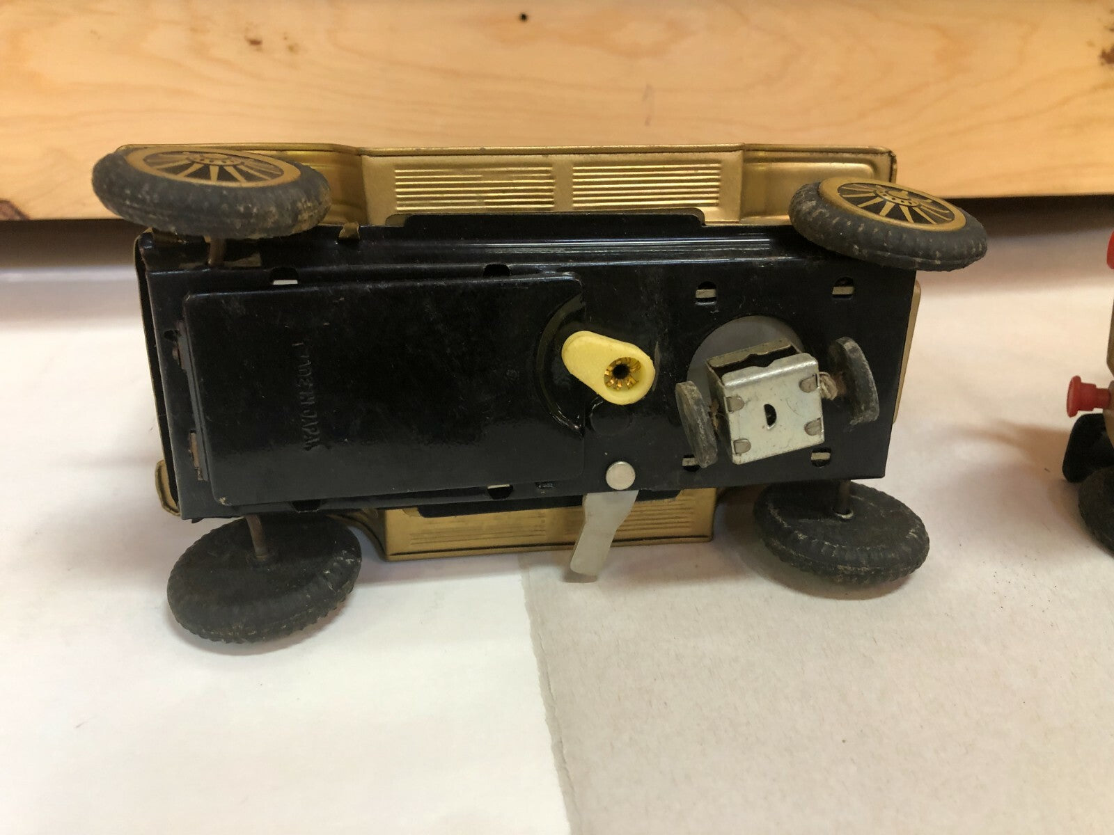 Old Tin Battery Operated Model T Antique Toy Car (2) - 1960s Japan