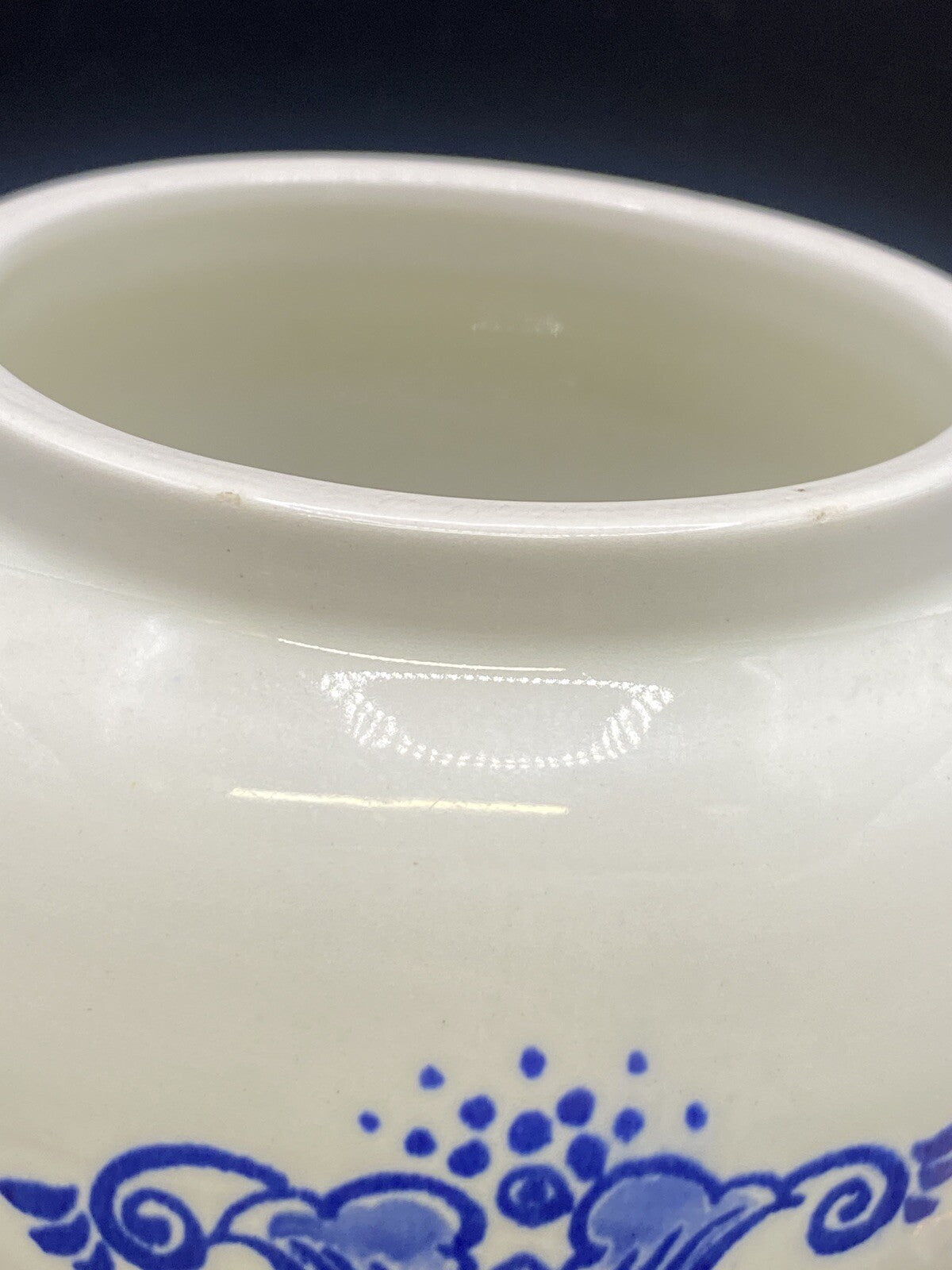 1900's ANTIQUE Little 5.25"  Dutch Delft Tobacco Jar GOEDEWAAGEN DELFTWARE LID
