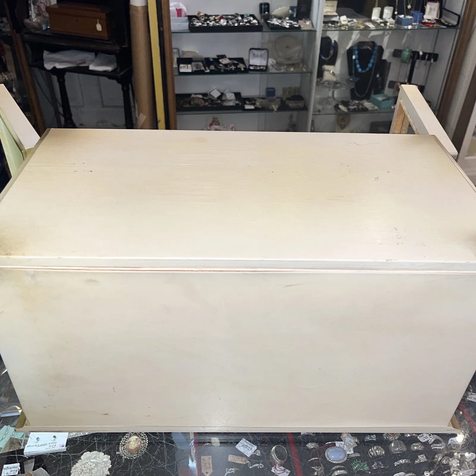 RARE VTG Gold Hollywood Regency Style Mirrors,4 Drawer Velvet lined Jewelry Box