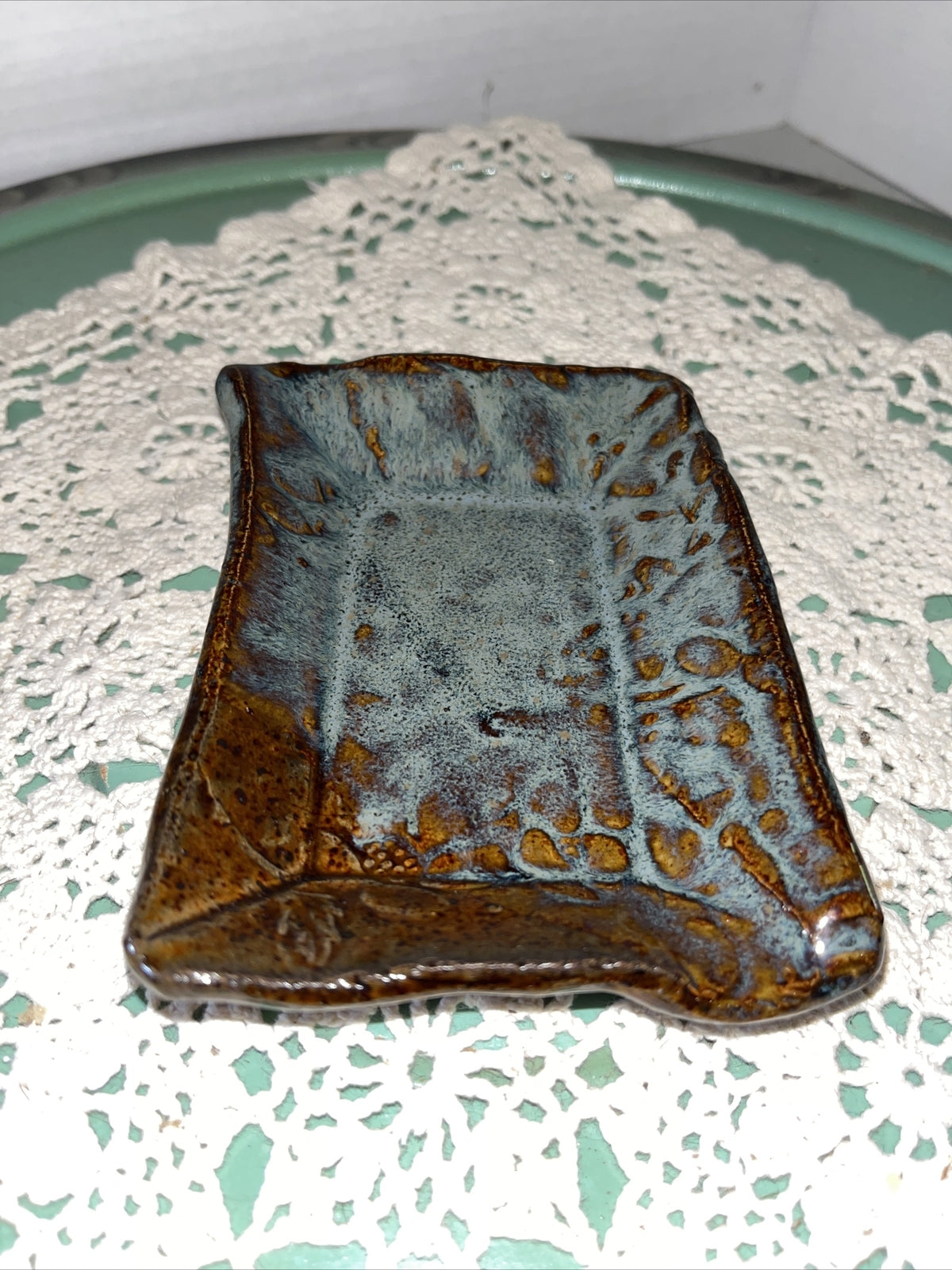 Studio Art Pottery Trinket Dish / Soap Dish  USA Made. 5”