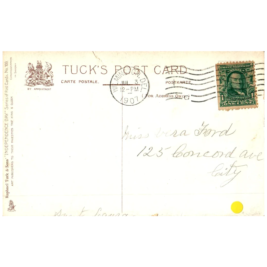 "Still Whatever fate betide us children of he flag we are!" July 4th Postcard