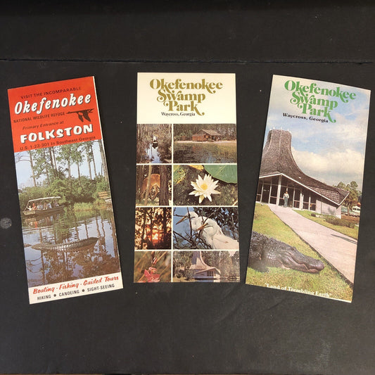 Okefenokee National Wildlife Refuge Travel Brochure Folkston Georgia 4 Fold