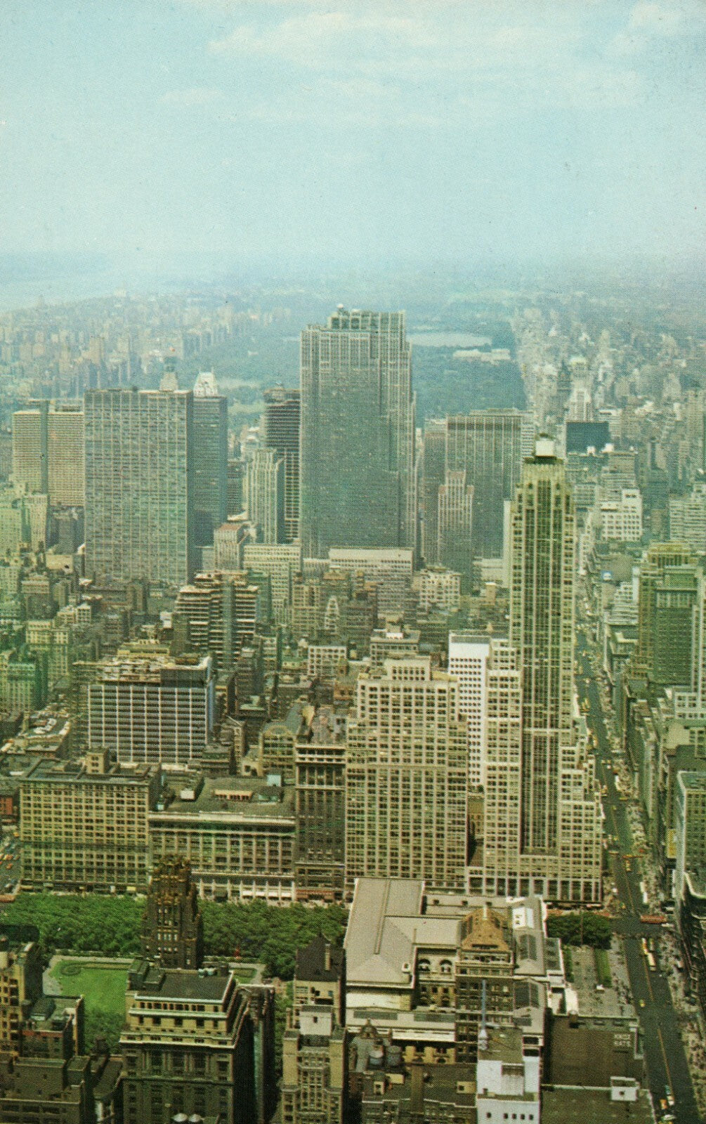 Midtown Manhattan Rockefeller Center Central Park Hudson River New York Postcard